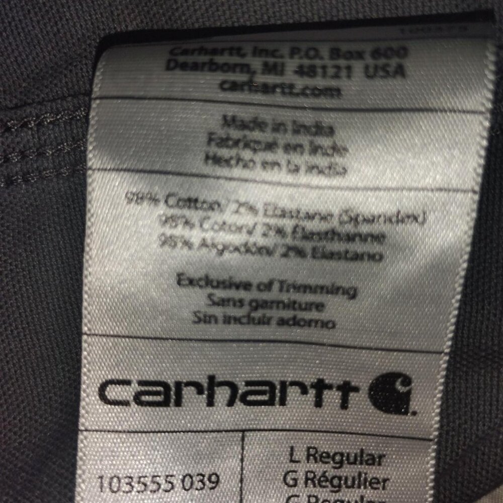 CARHARTT Men's Plain Shirt Grey Size L - Picture 4 of 5